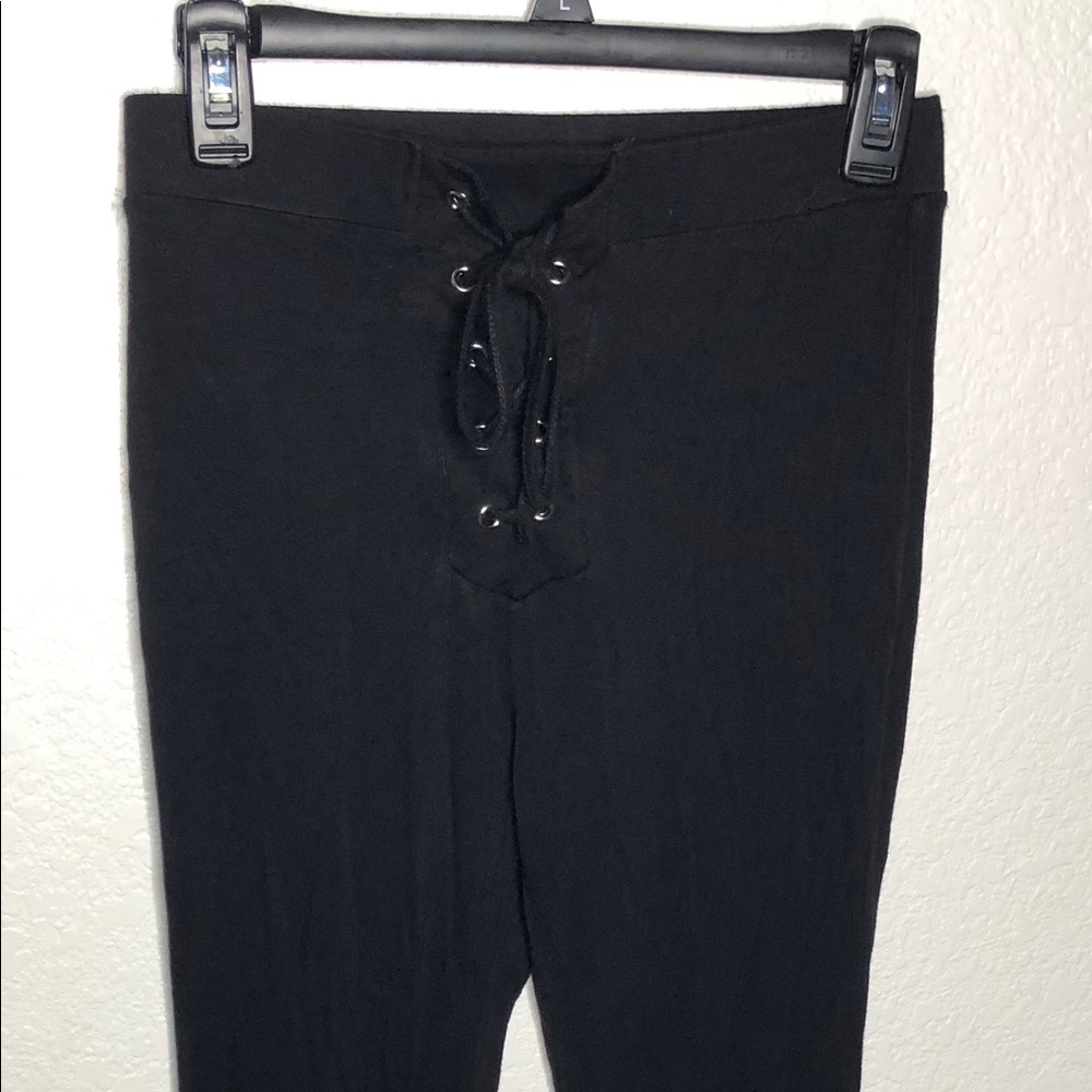 High Rise Black Flowy Pants